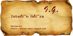 István Géza névjegykártya